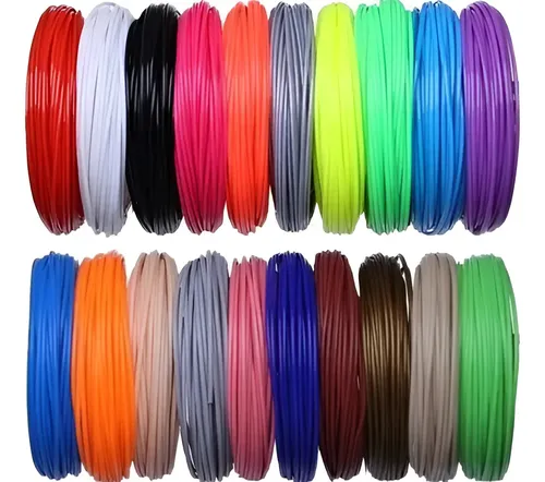 Kit De Filamento Abs Repuesto 20 Colores 200 M Para Lápiz 3d