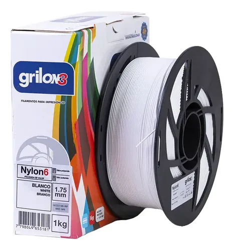 Filamento 3D Grilon3 Nylon 6 1.75mm 1kg Blanco para Engranajes