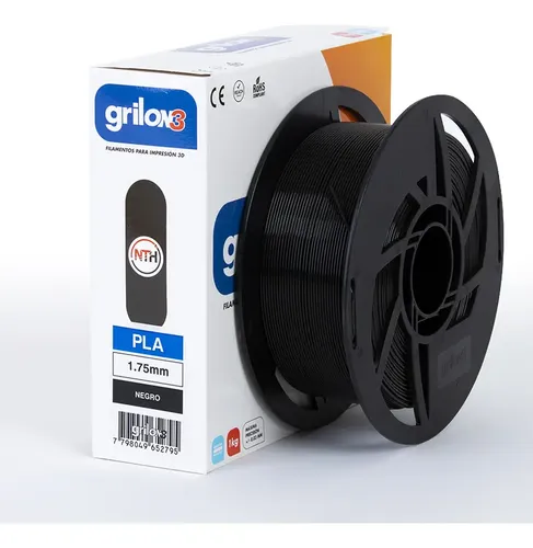 Grilon3 filamento Pla x 1kg de 1.75mm color negro