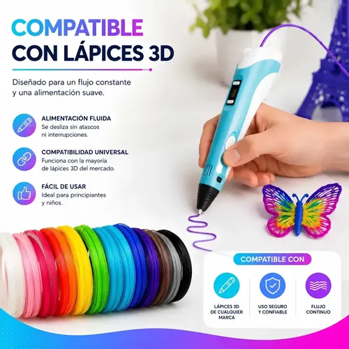 Filamento Pla+ Gst Impresora Lapiz 3d X100mts 10 Colores Mix Color 10 Colores Surtidos No Elegibles