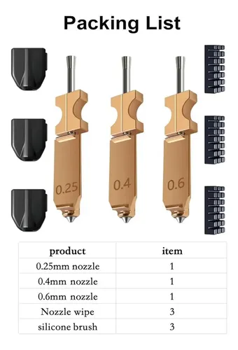 Kit Hotend Mejorado De 0,25, 0,4 Y 0,6 Mm Para Boquilla Ad5x
