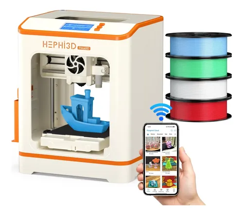 Impresora 3d Hephi3d Tina2c Con Filamento Pla 4 Colores