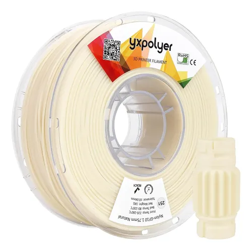 Filamento Nylon Pa6 Con Fibra De Vidrio Blanco 3d