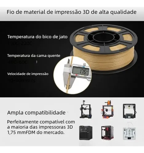 For Filamento De 250 G Para Impresora 3d, Color Madera,