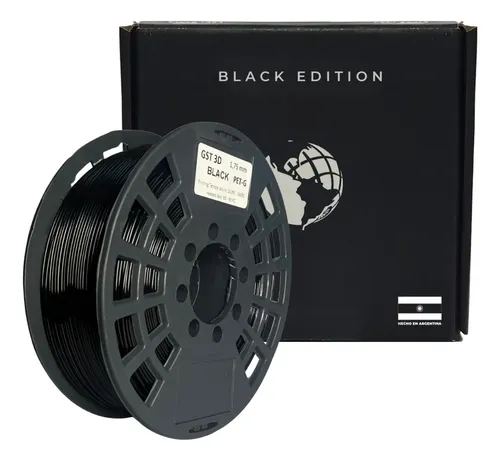 Filamento PETG Negro 1,75mm 1kg GST3D Impresión 3D Alta Resistencia