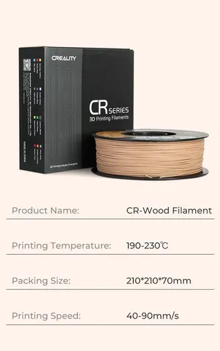 Filamento Pla Creality Wood 1.75mm 1kg Acabado Madera