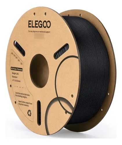Filamento Elegoo 1.75mm Pla Fibra Carbono Negro, 1kg Color N