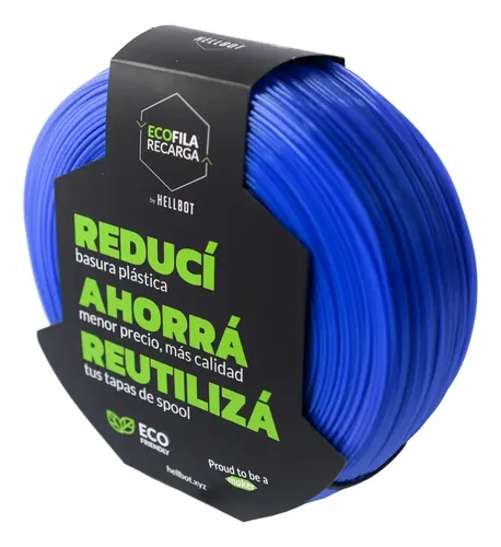 Filamento Hellbot Ecofila Recarga Pla 1,75mm 1kg V2 Color Azul