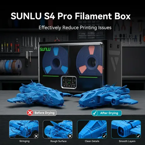 Secador De Filamento Sunlu S4 Pro Negro Doble Cámara