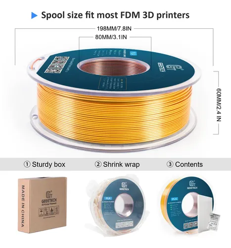 Filamento Silk Pla 1,75mm 1kg Bobina Azul Morado Negro