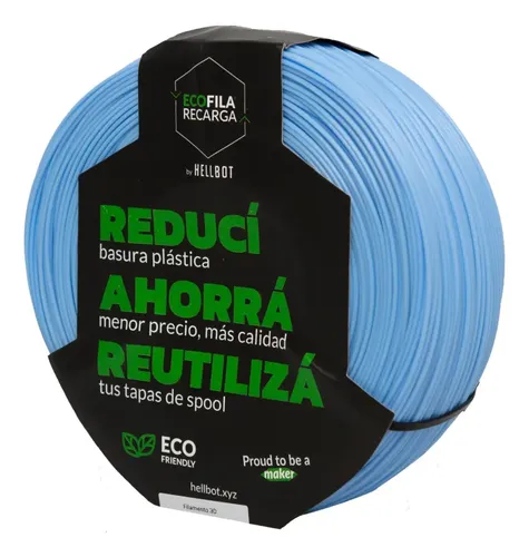 Filamento Hellbot Ecofila Recarga Pla 1,75mm 1kg V2 Color Indigo Pastel