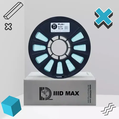 Filamento Impresora 3d Pla+ Iiid Max De 1.75mm X 1kg Color Celeste Bebe (baby Blue)