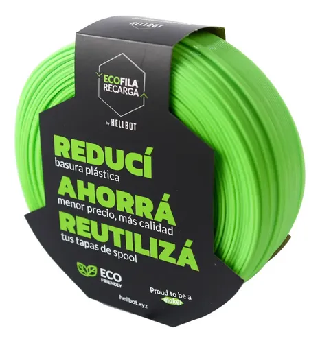 Filamento Hellbot Ecofila Recarga Pla 1,75mm 1kg V2 Color Verde Claro