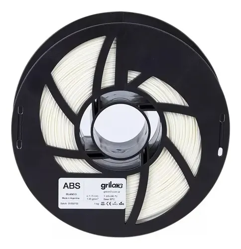 Filamento Abs 1.75mm Grilon3 1kg Impresion 3d Color Blanco