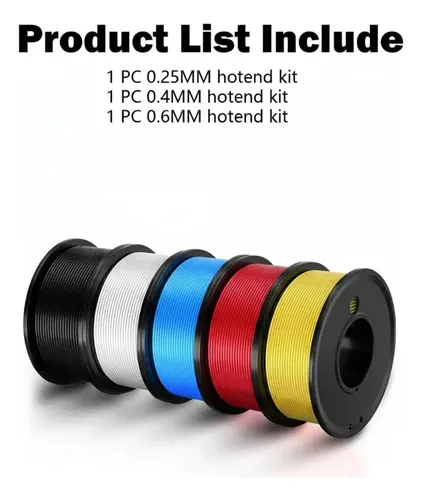 Kit De Hotend Cerámico 3pk Upgrade De 0,25/0,4 Y 0,6 Mm Para