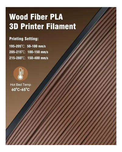 Filamento Pla Fibra De Madera Sunlu, Auténtico, Enrollado Real Wood Fiber Walnut
