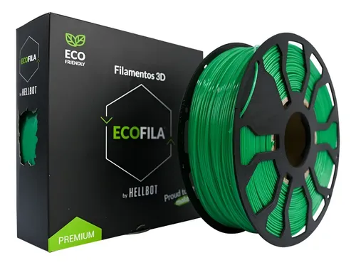Filamento Pla Impresora 3d Hellbot Ecofila 1kg 1.75mm Color Verde