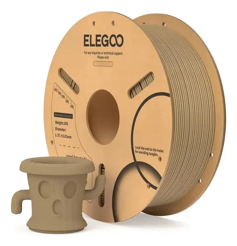 Filamento 3d Elegoo Pla 1.75 Mm 1kg Madera Relleno