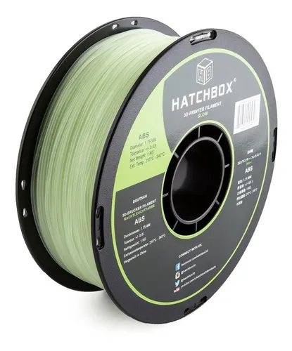 Filamento ABS Hatchbox 3D 1.75mm 1kg Glow in the Dark