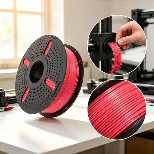 Filamento Pla Plus Mate Carmin 1 75mm 1kg Para Bambu 3d