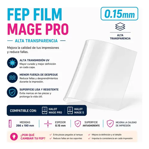 Film Fep Creality Halot Mage Pro Menos Fallas Impresión