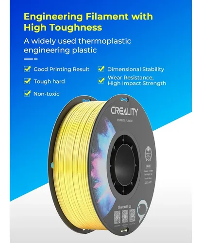 Filamento Abs Creality 1.75mm Negro 1kg Para Impresora 3d Ab