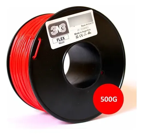 Filamento 3D 3n3 Flex de 1.75mm y 500g rojo