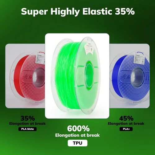 Filamento Tpu Flexible 95a 1.75mm Brilla En La Oscuridad 3d