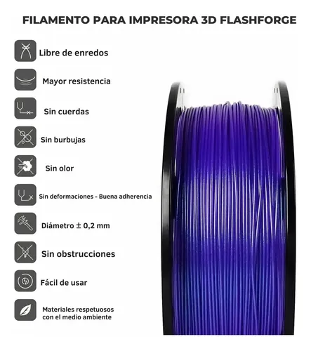 Filamento Flashforge PLA 1.75mm Amarillo Impresora 3D 1kg
