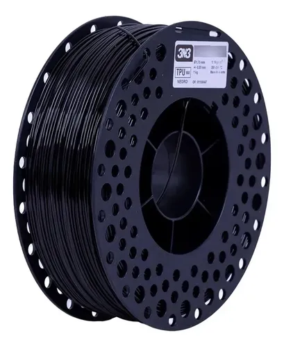 Filamento 3d 3n3 Tpu 1.75mm 1kg Flex Flexible Impresora 3d Negro