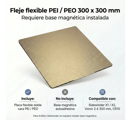 Placa Pei Peo 300mm Sidewinder X1 X2 Voron Cr10