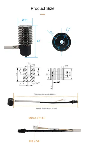 Para Garganta Bimetálica Voron 0.1/0.2/2.4 Hot End Hotend