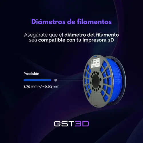 Filamento Gst3d Pla+ Black Edition 1.75mm 1kg 320m