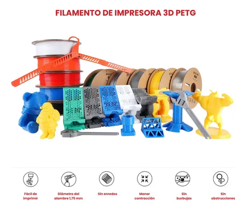 Filamento PETG Jamg He 1.75mm Verde 1kg Impresión 3D Resistente