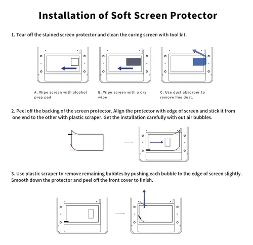 Protector De Pantalla Para Impresora 3d De Resina Lcd, 10 Un