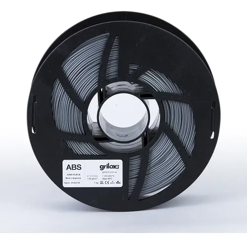 Filamento Abs 1.75mm Grilon3 – 1kg – Impresion 3d Color Gris Plata