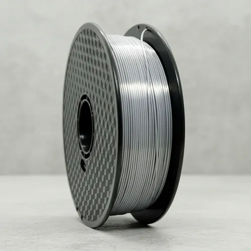Filamento Hellbot PLA Silk 1.75mm 1kg Gris Plata para Impresión 3D FDM