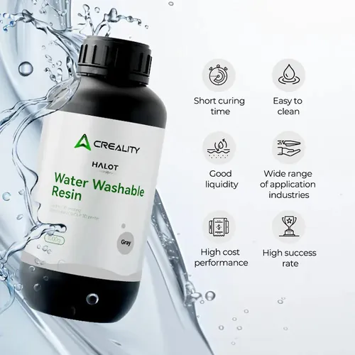 Resina Creality Lavable Al Agua Color Gris 1kg