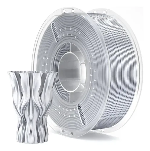 Filamento 3d Pla Silk 1,75mm X 1kg Elegoo Color Gris Plata