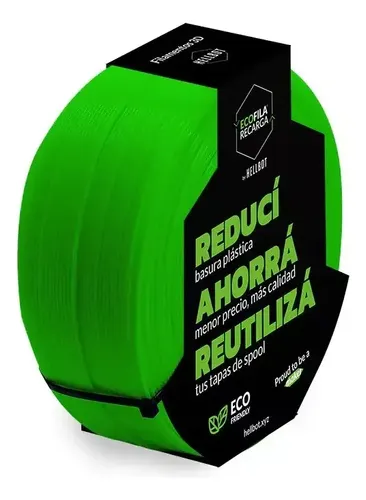 Filamento Pla Impresora 3d Hellbot Ecofila Recarga LOCK 1kg Color Verde claro