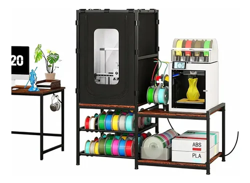 Gabinete Para Impresora 3d Negro Con Tapa Antirruido