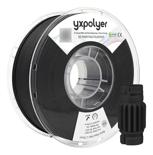 Filamento Nylon Negro Con Fibra De Vidrio 3d 1kg