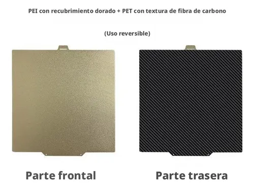 Placa Pei Dorado Y Fibra Carbono Pet Bambu Lab 3d A