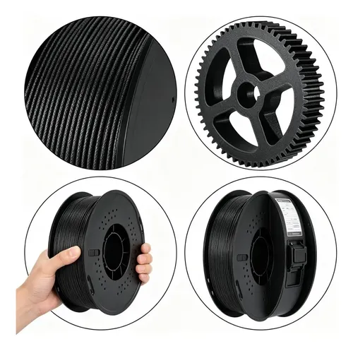 Filamento 3d Petg Fibra De Carbono Negro Alta Resistencia