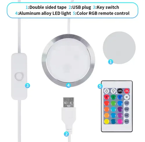 Modelo De Impresión 3d Con Luz Led, Foco Led Multicolor Adj