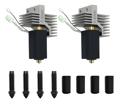 Kit 2 Hotend Carbono 0 4mm Con Boquillas Acero Endurecido