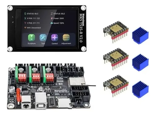 Controlador Fuera De Línea Mks Dlc32 Grbl De 32 Bits Con Pantalla Lcd Ts35