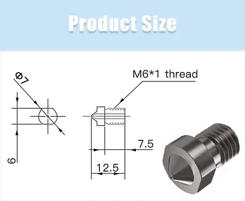 Nozzle 0.2 0.4 0.6 E3d Impresora 3d Prusa Acero Reforzado