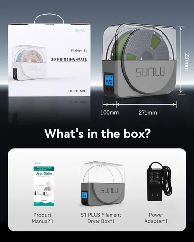 Secador De Filamento Sunlu S1 Plus Con Ventilador De Circula