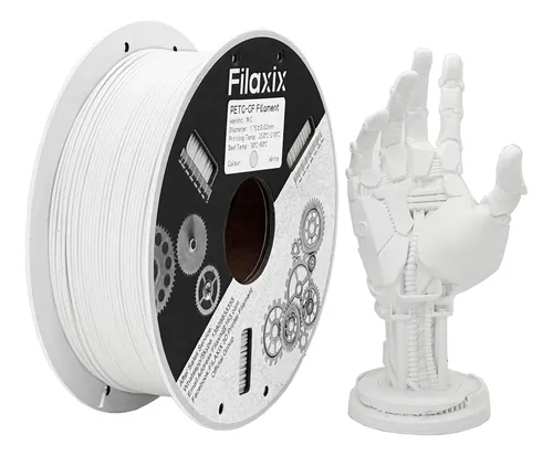 Filamento Petg Fibra De Vidrio Blanco 1 75mm 1kg Resistente